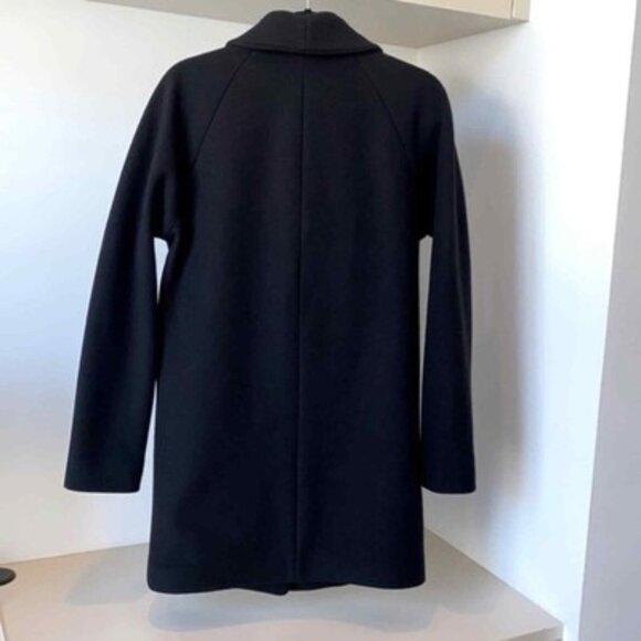 Aritzia Wilfred NWOT Cocoon Coat Wool Cashmere Mid Length Black Size XS PERFECT - Picture 6 of 14